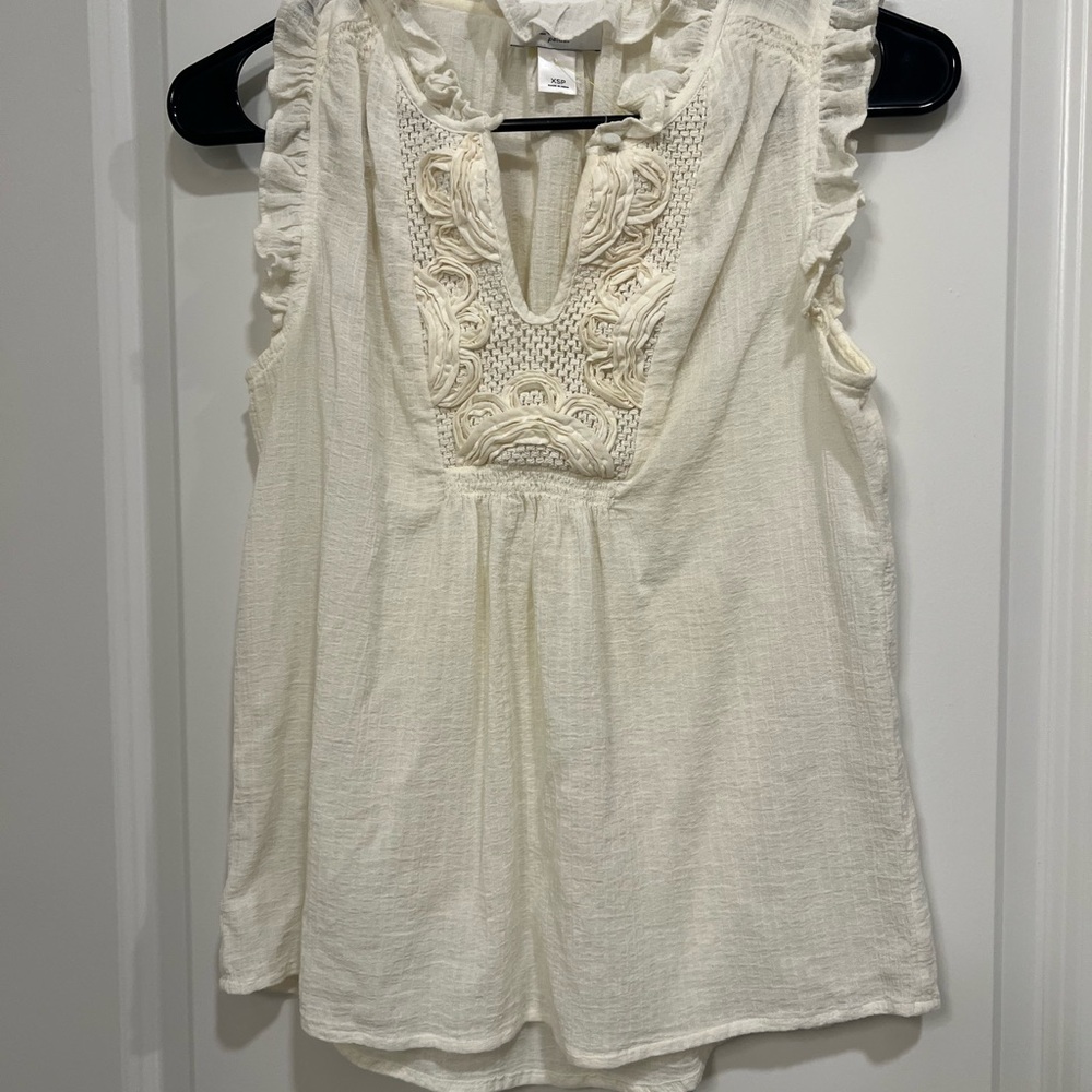 Women's Cream Sleeveless Top